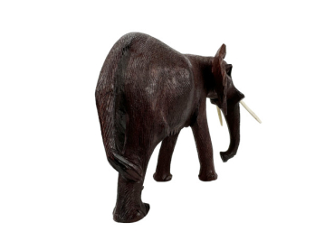 Preview: Handgeschnitzter Elefant aus Rosenholz Rüssel gesenkt